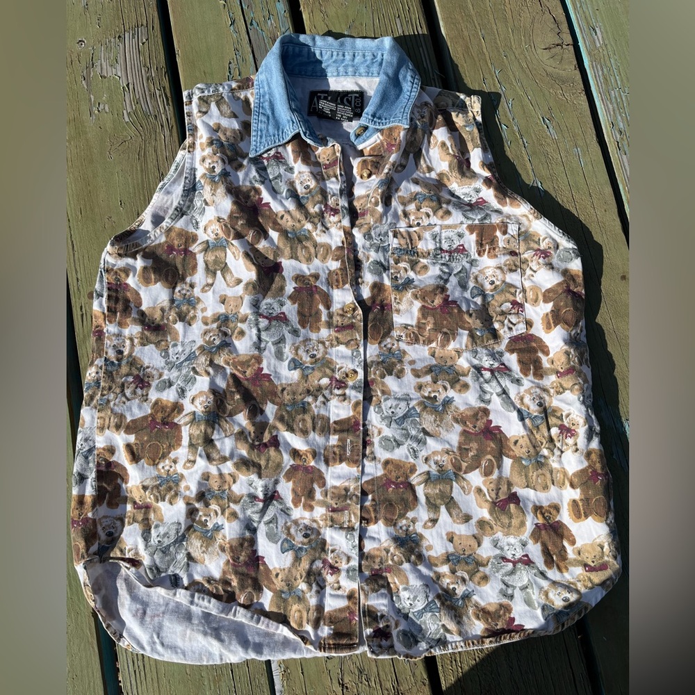 90’s teddy bear vest
